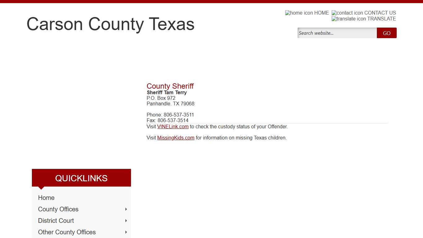 Carson County, TX - Sheriff