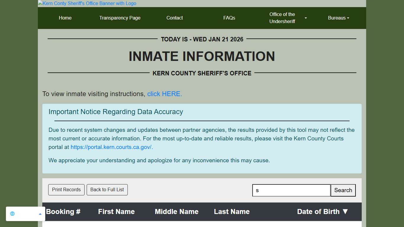 Inmate Information | KCSO